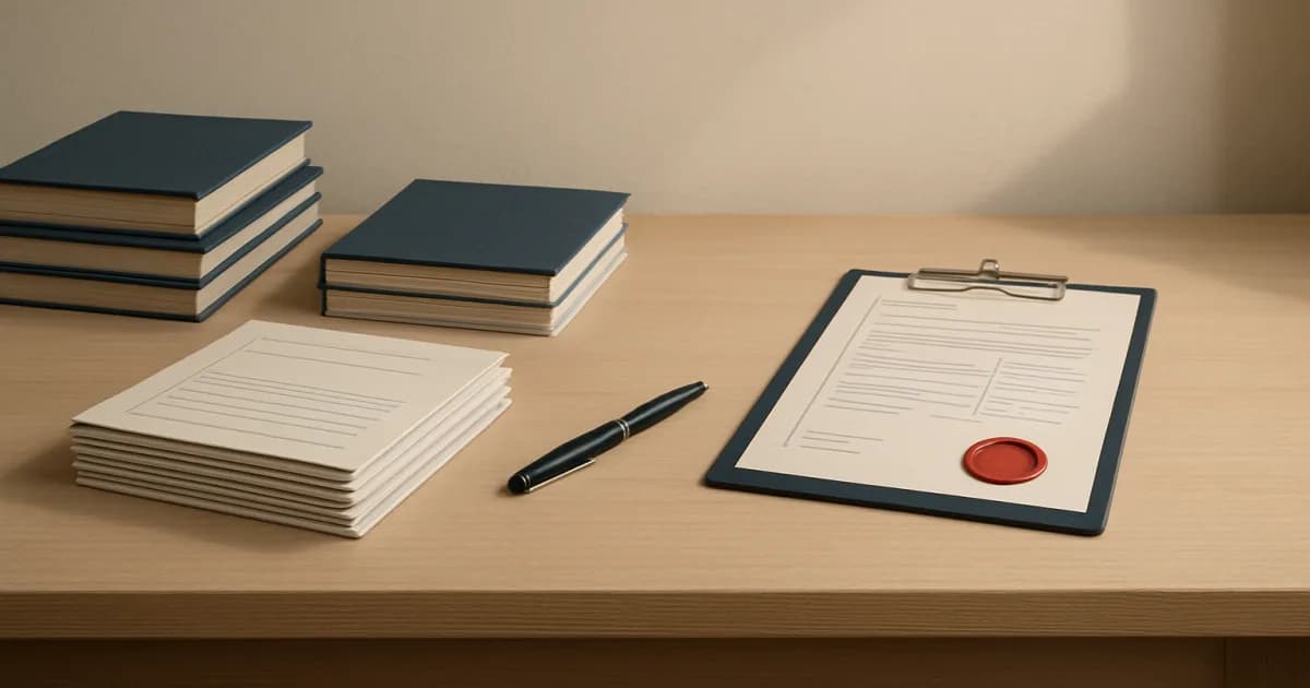 Schlichte Grafik eines Zertifikats neben einer Rakete und einem Stapel Bausteine, die ein junges Unternehmen mit ISO-Normen symbolisieren