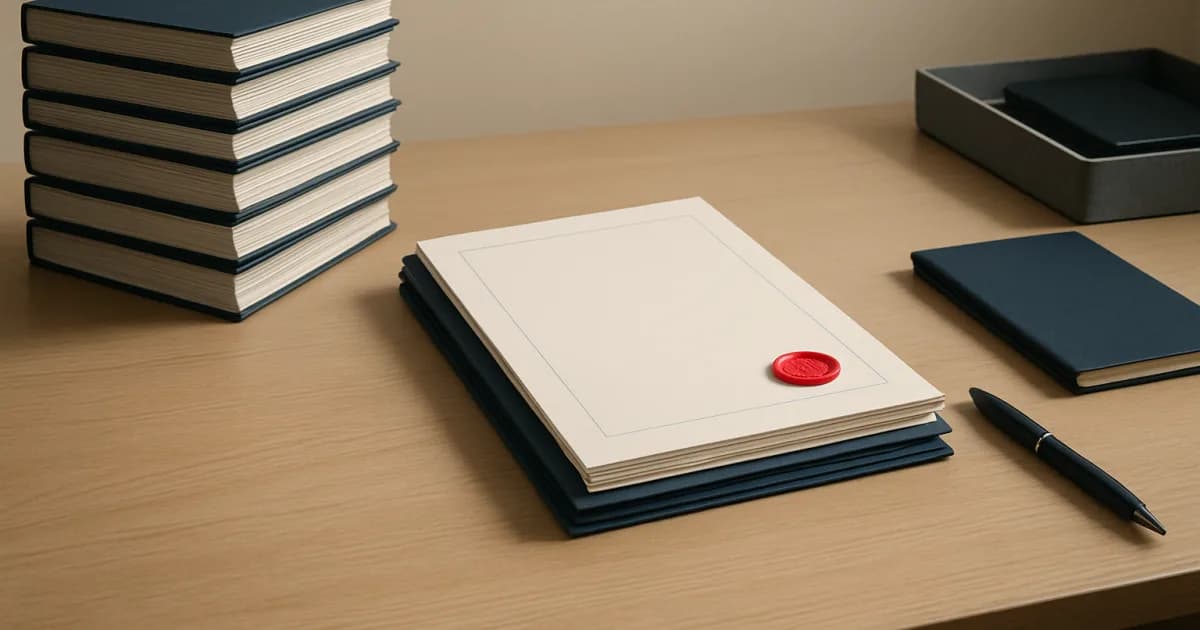 Minimal graphic of a laptop showing a certificate with a checkmark beside a simple ISO clause diagram